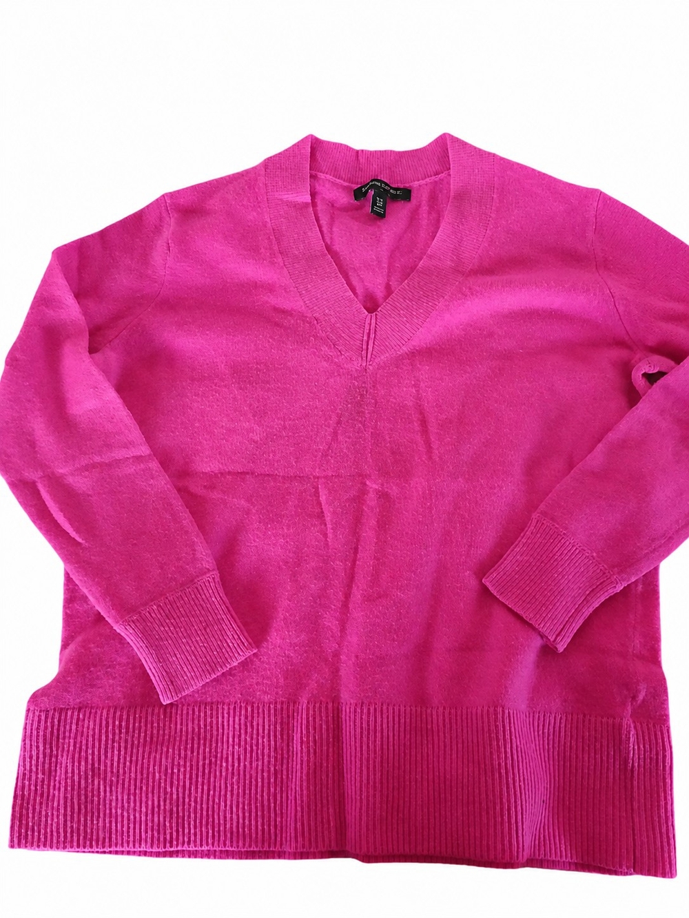 Banana Republic Bright Pink V-Neck Sweater XS Acrylic Blend